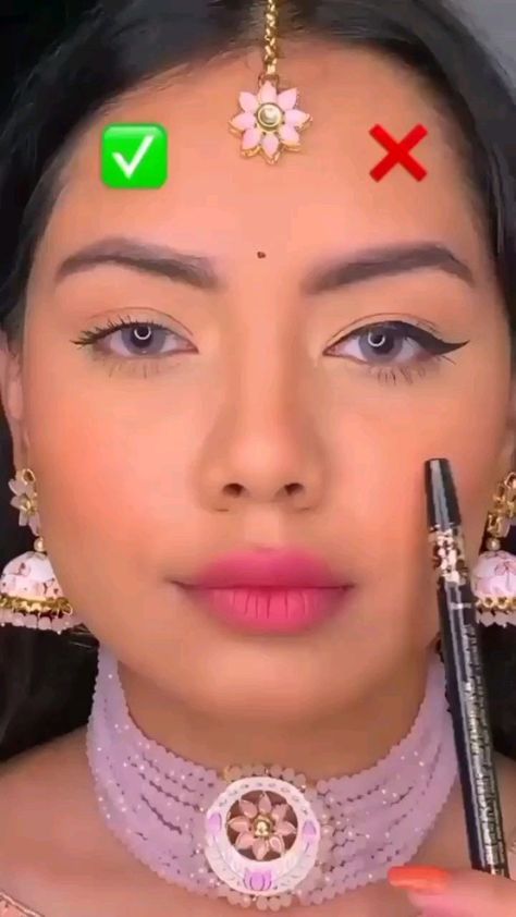 Saree Tutorial, Art Eyeliner, Eyeliner Art, Makeup Brushes Guide, Engagement Hairstyles, Simple Makeup Tips, Makeup Hacks Tutorials, Eye Makeup Techniques, Rave Makeup