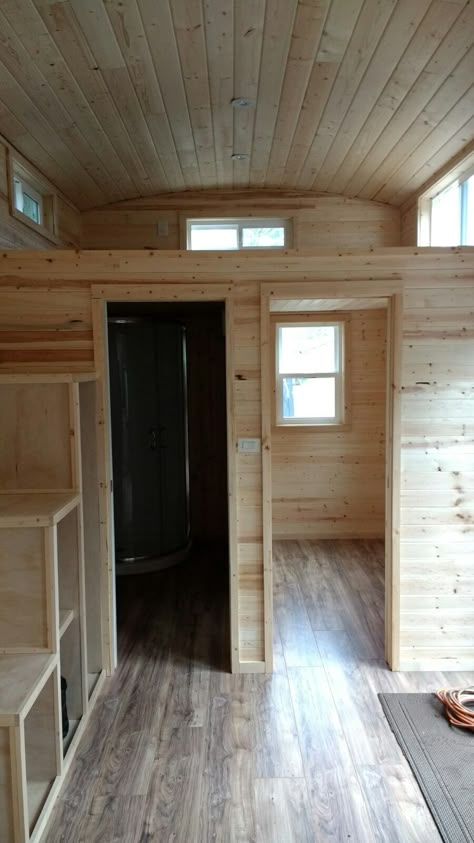 One of a kind Tiny House (THOW) for sale by owner, $39,900, Ground Floor Bedroom + Loft, 270sq ft (SOLD!) Ground Floor Bedroom, Shed Tiny House, Diy Tiny House, Shed Home, Small Tiny House, Tiny House Interior Design, Shed To Tiny House, Tiny House Layout, Tiny House Loft