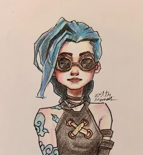 Jinx Arcane Art Sketch, Jinx Sketch Art, Jinx Arcane Drawing, Jinx Arcane Tattoo, Jinx Sketch, Arcane Drawing, Jinx Drawing, Jinx Tattoo, My Artstyle