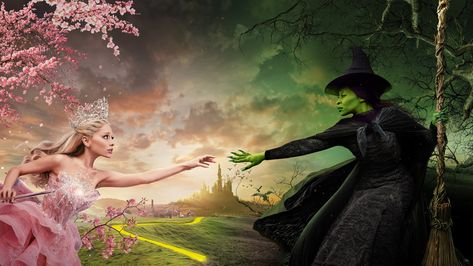 Wicked Wallpaper, Glinda And Elphaba, Wicked Book, The Witches Of Oz, Elphaba And Glinda, Wicked The Musical, Wicked Movie, Glinda The Good, Wicked Musical