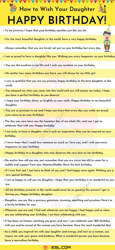 Happy Birthday Quotes For Daughter Inspiration, Personal Birthday Wishes, Daughter Birthday Wishes Parents, Happy Birthday Wish For Daughter, Birthday Wishes To Daughter From Father, Birthday Wishes In Different Ways, Birthday Wishes For Parents, Happy Birthday Wishes For Daughter Funny, Happy Birthday My Daughter Beautiful