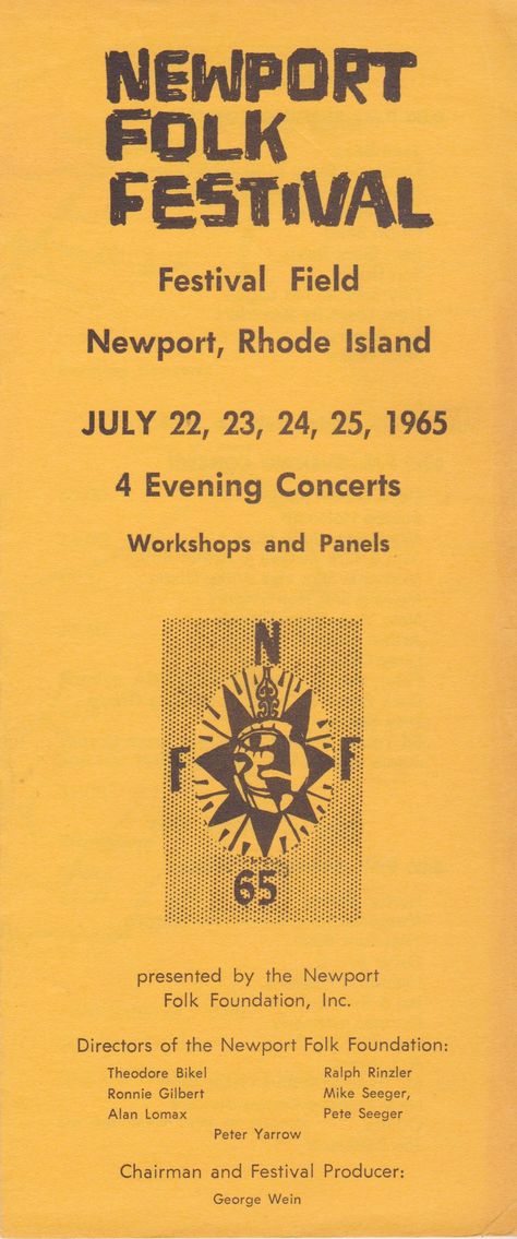 Bob Dylan - 1965 "Goes Electric" Newport Folk Festival Handbill/Ticket Order Form | Recordmecca Newport Folk Festival Poster, Folk Festival Poster, Cider Festival, Bob Dylan Poster, Newport Folk Festival, Festival Branding, Pete Seeger, Music Nerd, Country Music Festival