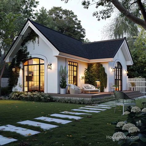 38 Unique Small House Designs That Look Amazing (Pictures) Cute Small Houses, Small House Exteriors, Small House Exterior, House Design Exterior, Inspire Me Home Decor, Modern Cottage, Dream House Exterior, Sims House, Dream House Plans