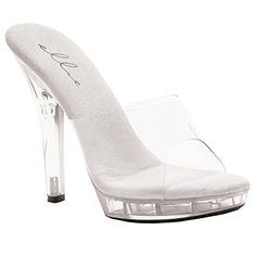 5 Inch Womens Sexy H Platform Dress Shoes, Clear Mules, Clear Sandals, Ellie Shoes, Rhinestone Sandals, Clear Heels, Thigh High Boots, Heel Shoes, Slip On Sandal