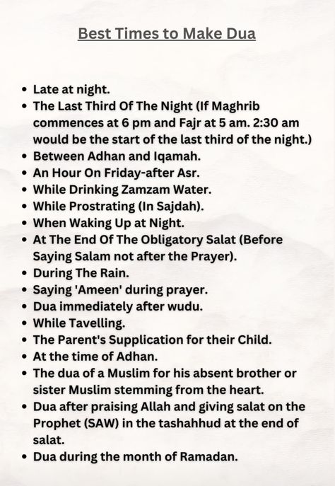 Best Times To Make Dua, Best Time To Make Dua, Dua List To Ask Allah, How To Make Dua Properly, Duas To Make, How To Make Dua, Dua List, Most Powerful Dua, Dua In Arabic