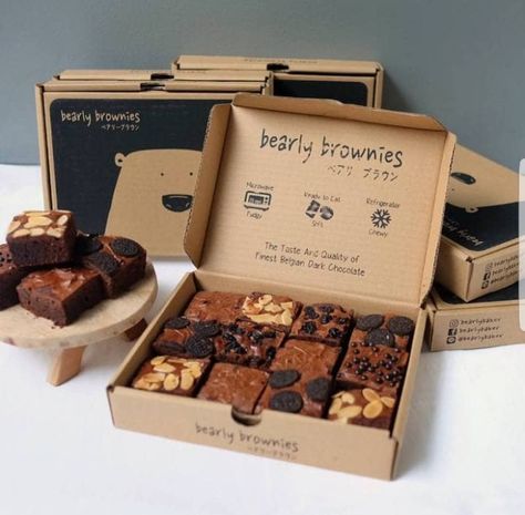 Packaging Ideas For Brownies - 11 Brownies Packaging Ideas Brownie D7E Packaging Ideas Business Food, Brownie Business Ideas, Cookie Box Ideas Packaging, Brownies Business Ideas, Brownie Box Ideas, Brownie Boxes Packaging, Brownie Packaging Design, Cake Packing Ideas, Baked Goods Packaging Ideas