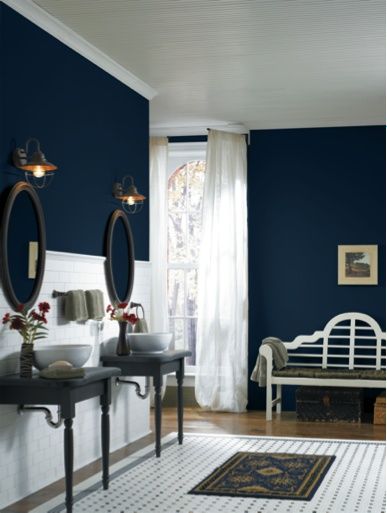 Sherwin-Williams 2013 Color Forecast: Midnight Mystery -- Loyal Blue (SW 6510) Baby Boy Room Decor Ideas Blue, Best Bedroom Colors, Interior Paint Colors Schemes, Best Interior Paint, Blue Accent Walls, Baby Boy Room Decor, Pintura Exterior, Blue Paint Colors, Sherwin Williams Paint Colors