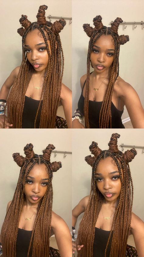 70s Braided Hairstyles, 70s Box Braids Hairstyles, 2000s Hairstyles Black Women Braids, Braid Colors For Brown Skin, Creative Box Braids Hairstyles, 70s Hairstyles For Black Women, Knotless Styles, Style Braids, Big Box Braids Hairstyles