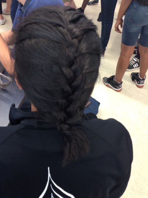 French braid for short hair French Braid On Short Hair, French Braid For Short Hair, French Braids With Extensions, Braid For Short Hair, French Braid Short Hair, Bun Updo, French Braid Hairstyles, School Hair, Short Braids