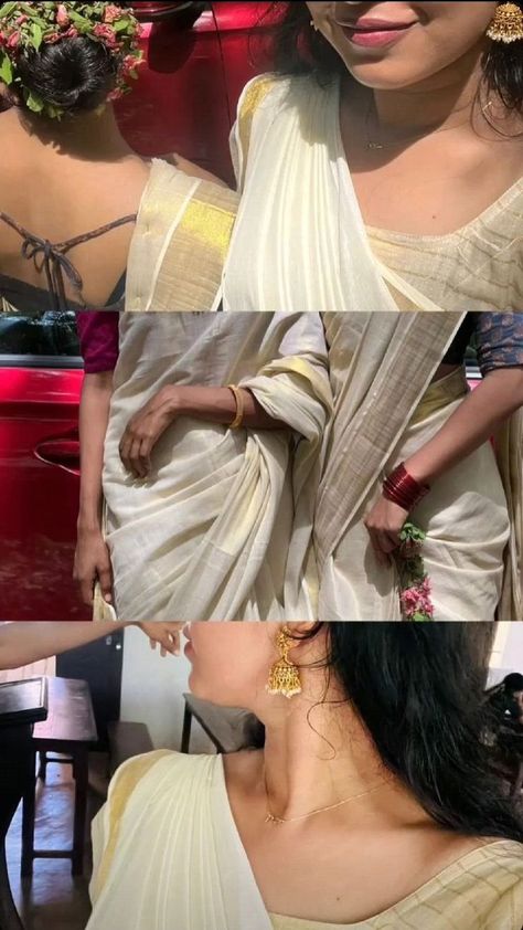 Blouse Designs Wedding, South Indian Look, Saree Sabyasachi, Saree Blouse Back, Saree South Indian, Onam Outfits, South Indian Wedding Saree, Sabyasachi Sarees, Kuchu Designs