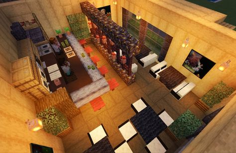 Minecraft Restaurant, Minecraft Idea, Minecraft Interior, Different Angles, Minecraft Creations, Minecraft Designs, Look On, Minecraft, Anime Art