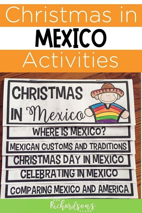 Christmas Traditions Around The World, Christmas In Mexico, Classroom Christmas Activities, Winter Classroom Activities, Groundhog Day Activities, Mexico Christmas, Traditions Around The World, Christmas Around The World, Winter Classroom