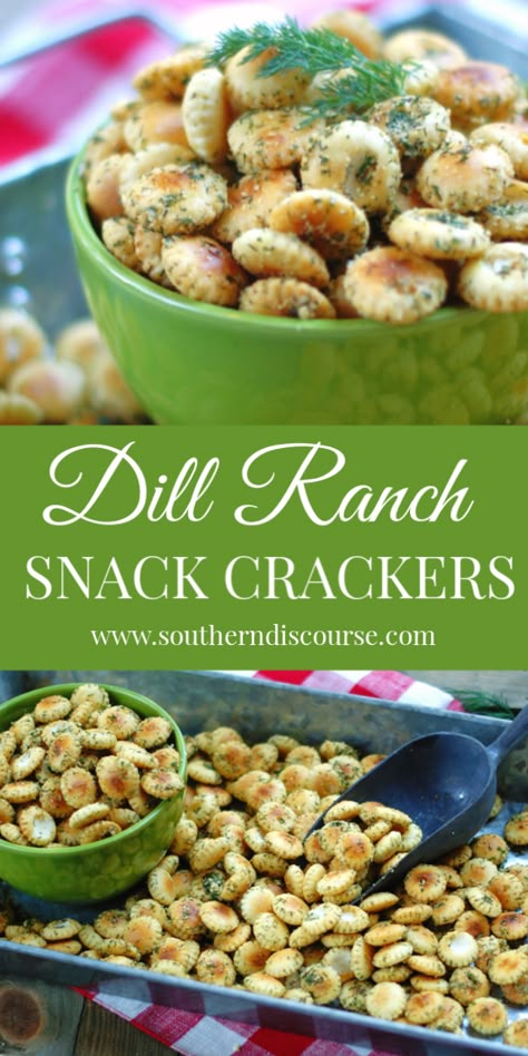 Savory Snacks For Diabetics, Simple Ranch Dressing, Dill Oyster Crackers, Oyster Cracker Snack, Dill Ranch, Oyster Crackers Recipe, Seasoned Oyster Crackers, Ranch Oyster Crackers, Ranch Crackers