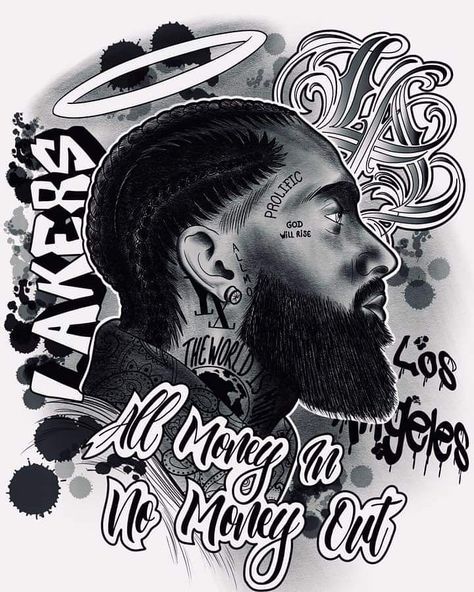 Léo Strange na Instagramie: „'' My heart is bleeding, my heart is crying, but your spirit and music will remain immortal. ''❤️ R. I. P. Nipsey Hussle…” Nipsey Hussle Tattoos Ideas, Nipsey Hussle Tattoos, Nipsey Hussle Wallpaper, Nipsey Hussle Art, Gangsta Drawings, Bike Quotes, Chicano Art Tattoos, Wallpaper Ios, Rapper Art