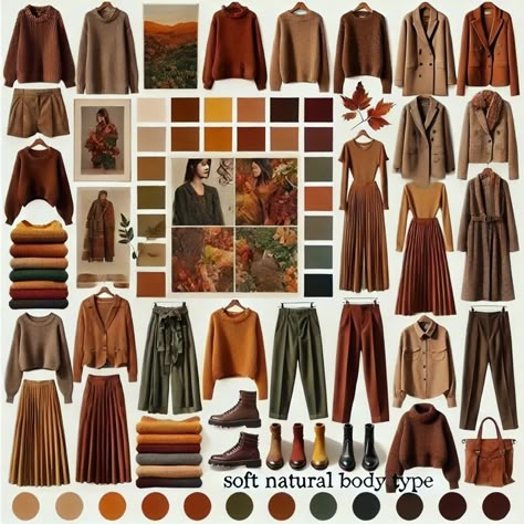 Autumn Color Pallet, Casual Jacket Outfit, Soft Autumn Style, Warm Autumn Color Palette, Wardrobe Palette, Dark Academia Lifestyle, Earth Tone Outfits, Soft Autumn Colors, Soft Natural Style