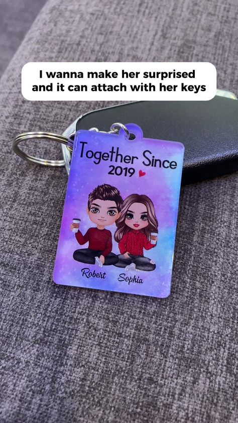 Doll Couple Sitting Together Since Favorite Song Personalized Acrylic Keychain | song, intimate relationship, keychain | Perfect personalized gift for couples Order now ❤ trendingcustom.com/n449879 | By Ink'd Apparel Couple Sitting Together, Doll Couple, Sitting Together, Couple Sitting, Personalized Family Gifts, Personalized Couple Gifts, Personalized Acrylic, Gift For Couples, Favorite Song