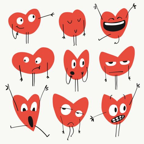 Cartoon Heart, Face Illustration, Heart Illustration, Animated Drawings, Hand Art, Free Vector Graphics, Free Vector Art, 로고 디자인, الرسومات اللطيفة