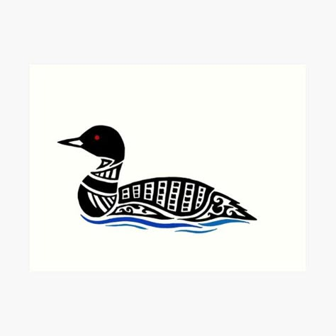 Loon Tattoo Ideas, Loon Photo, Loon Tattoo, Mn Logo, Rocket Tattoo, Common Loon, Traditional Tattoo Inspiration, Mythical Birds, Haida Art