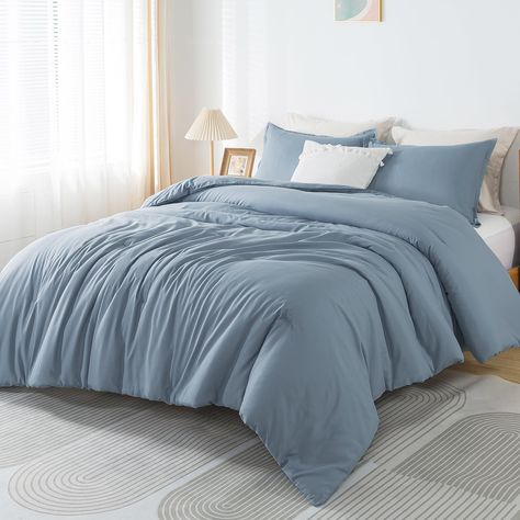 PRICES MAY VARY. Queen Comforter Set 3 Pieces: Andency bed comforter set queen size includes 1 Comforter (90x90 inches) and 2 Pillowcases (20x26 inches). Our solid comforter can be used as a duvet insert or as a stand-alone comforter. Soft and Lightweight Fabric: Our queen comforter sets are made of premium microfiber fabric, which is soft and cozy. The grayish blue comforter is filled with extremely soft down alternative microfiber, lightweight and cloud-like filling ensures you a sound night's Luxury Comforter Sets, King Size Comforter Sets, Bed Comforter, Blue Comforter Sets, White Flat Shoes, Blue Comforter, King Size Comforters, Bedding Comforter, Bed Comforter Sets