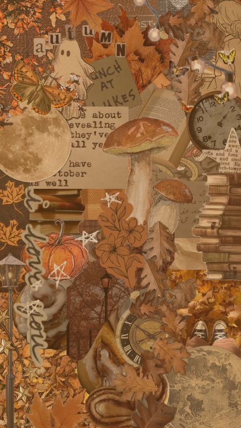 #fyp #fall #fallaesthetic 70s Fall Wallpaper, Fall Wallpaper Shuffle, Indie Fall Wallpaper, Autum Wallpers Iphone, Fall Background For Ipad, Fall Wallpaper Backgrounds Aesthetic, Cottagecore Halloween Wallpaper, Fall Theme Wallpaper Aesthetic, Fall Collage Art