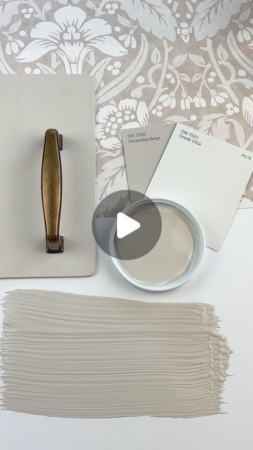 Loralee AhMu on Instagram: "Accessible Beige by Sherwin Williams is one of those go-to neutral paint colors that has a way of fitting just about anywhere.   Despite its name, it’s not your typical beige—it leans more into the greige (gray-beige) family, giving it a modern, slightly cooler vibe compared to warm beiges of the past.  It’s incredibly versatile, pairing well with a range of other colors, from crisp whites to deeper, earthier tones, and works in a variety of lighting conditions.  It’s also a great choice if you’re trying to avoid undertones that are too yellow or pink—Accessible Beige stays pretty neutral, which is why it’s such a popular color.   ✨Have you tried this color in your home? Tell us about it in the comments.  ✨ Would you like a link to the wallpaper, swatches, cabin Accessible Beige House Exterior, Realist Beige Sherwin Williams, Colors That Go With Accessible Beige, Accessible Beige And Alabaster, Accessible Beige Coordinating Colors, Alabaster And Accessible Beige, Accessible Beige Color Palette, Accessible Beige Trim, Sw Accessible Beige