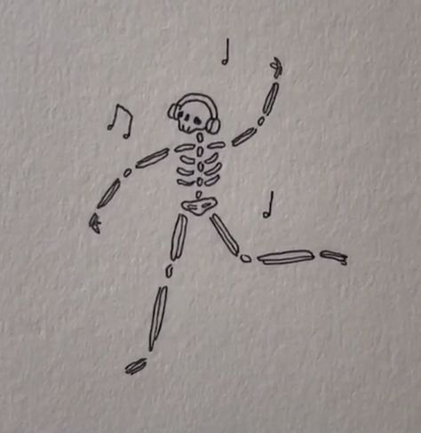 Music Sketch, Music Doodle, Skeleton Dancing, Skeleton Drawings, Skeleton Tattoos, Music Drawings, Cute Tiny Tattoos, Tatuaje A Color, Skeleton Art