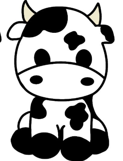 Cute Cow Doodle Easy, Cute Simple Cow Drawing, Cute Drawings Of Cows, Cow Print Drawing, Baby Cow Drawing, Cute Cow Drawings, Cow Drawing Cute, Cows Drawing, Cow Cartoon Drawing