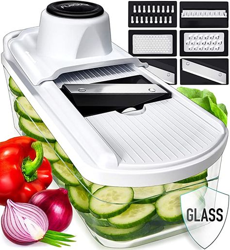 Amazon.com: Fullstar Mandoline Slicer Vegetable Slicer and Vegetable Grater - Potato Slicer Food Slicer Veggie Slicers Mandoline Slicer Cutter Grater - Veggie Slicer Onion Slicer Fruit Slicers for Fruits: Kitchen & Dining Best Potato Chips, Vegan Scalloped Potatoes, Veggie Slicer, Spiral Vegetable Slicer, Mandoline Slicer, Potato Slicer, Spiralized Vegetables, Food Slicer, Low Carb Meal