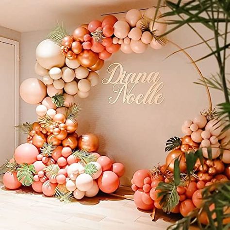 Coral Balloons Decorations, Coral Balloon Arch, Coral Party Decorations, Rose Gold Balloon Arch, Gold Balloons Decorations, Gold Balloon Arch, 21 Balloons, Easter Backdrop, Elegant Party Decorations