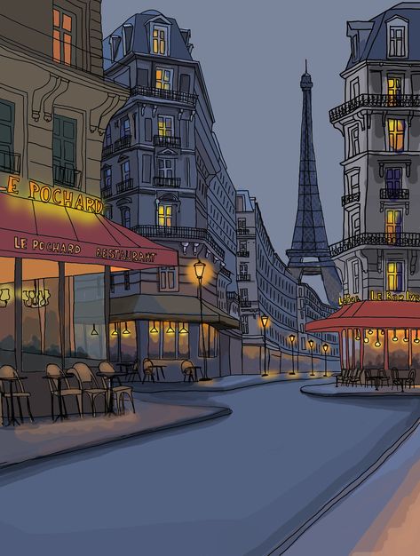 Paris at night | My digital illustration | Helena Crevel | Flickr Paris Drawing, Paris Illustration, Peisaj Urban, City Drawing, Architecture Drawing Art, Paris At Night, City Illustration, City Street, Urban Sketching