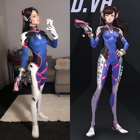 Rei Yoshida as D.Va - 9GAG Video Game Costume Ideas, Dva Costume, Dva Overwatch Cosplay, Manga Costume, Cosplay Contest, D Va Cosplay, D Va Overwatch, Nicky Larson, Hair Goal