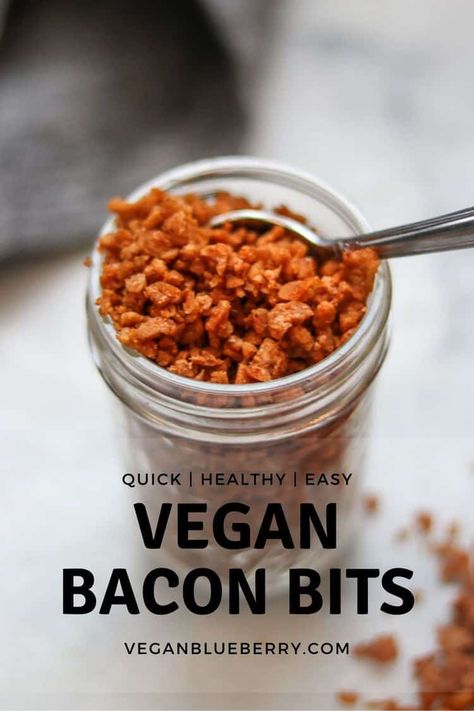 Bacon Bits Recipes, Vegan Stroganoff, Tvp Recipes, Textured Vegetable Protein, Vegan Bacon Bits, Vegan Jerky, Vegan Worcestershire Sauce, Vegan Bacon, Flavored Bacon