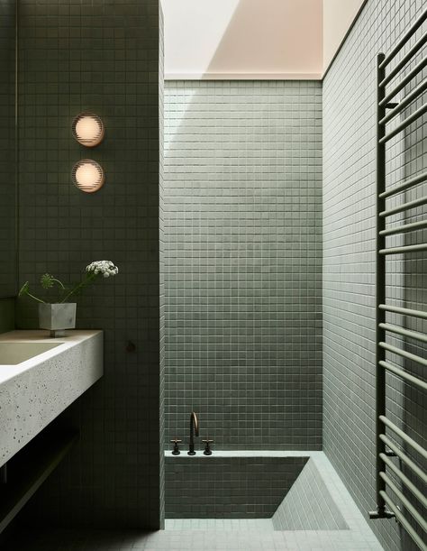 See some of the best colourful bathrooms from Australian homes and projects that will inspire your next renovation. Japanese Bath House, House Redesign, Vintage Wall Sconces, Melbourne House, Vanity Design, Classic Bathroom, Yellow Bathrooms, 아파트 인테리어, Terrazzo Flooring