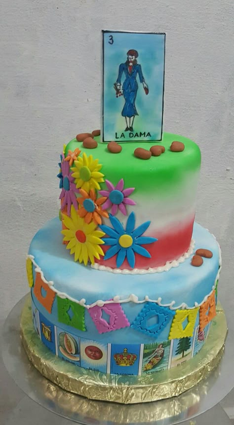 loteria Loteria Theme Party Decorations, La Loteria Party Ideas, Loteria Theme Party Ideas, Loteria Cake Ideas, Loteria Birthday Party, Loteria Birthday Party Theme, Loteria Party Ideas, Loteria Party, Cake Decorating Equipment