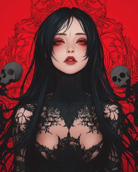 Scarlet Shadows🖤❤️ The Allure of Darkness #GothicBeauty #DarkElegance #VampireAesthetic #RedEyes #GothicArt #AnimeVibes #DarkFantasy #VampireQueen #TattooArt #GothicFashion #VampireStyle #DarkSeduction Lips Painting, Cute Twitter Headers, Gothic Rose, Bizarre Art, Goth Art, Gothic Anime, Beautiful Dark Art, Red Art, Art Inspiration Painting