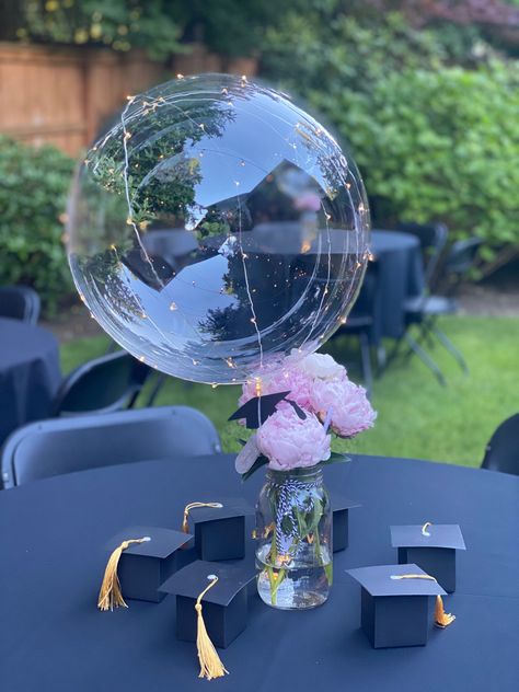 Led Balloon Centerpieces, Bobo Balloon Centerpiece, Balloons Centerpieces, Diy Graduation Gifts, Graduation Party Centerpieces, Transparent Balloons, Led Balloons, Vase With Lights, Kids Birthday Themes