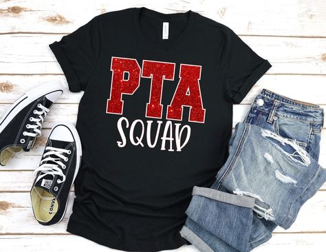 PTA Squad Shirt, PTO Squad Shirt, Parent Teacher Organization Association Shirt, Fun PTO Shirt, Cute pta shirt, pta crew, pto crew, school shirt Unisex Fit Bella Brand Shirts Glitter or Matte Finish Pta Outfit, Pta Tshirt Ideas, Pto Shirts Design, Pta Shirts Design, Pto Shirts, Pta Shirts, Pta School, Squad Shirt, Teacher Organization