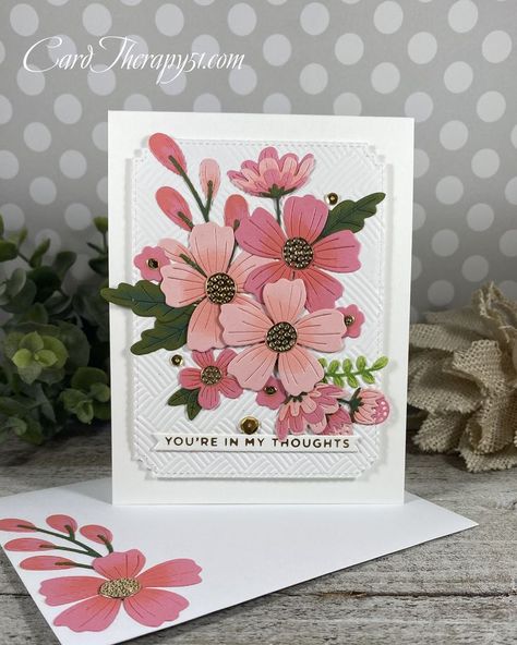 Bold Blooms Cards, Flower Cards Handmade, Spellbinders Be Bold Blooms, Bette Manning, Be Bold Blooms, Card Making Flowers, You're In My Thoughts, Spellbinders Dies, Hanging Craft Ideas