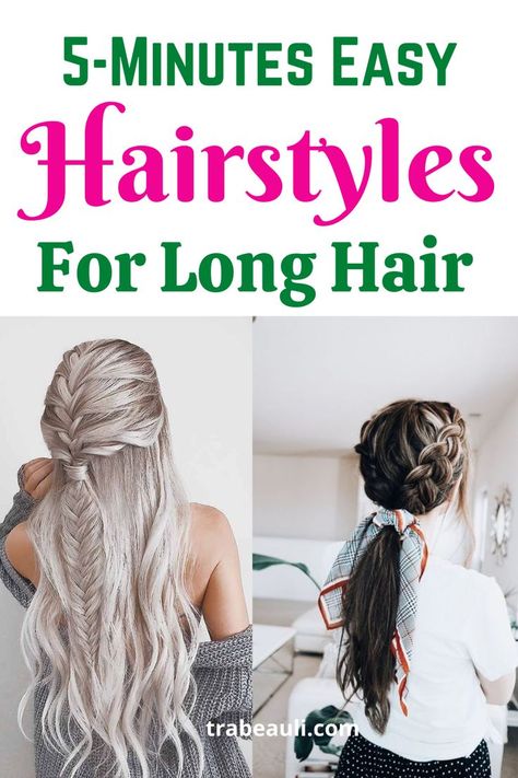 easy hairstyles for long hair Long Hair Ideas Hairstyles Easy, Hair Styles For Long Hair Women, Easy Braids For Long Hair Step By Step, Cute Mom Hairstyles Long, Easy Hairstyles For Work Long Hair, How To Fix Long Hair Hairstyles, Ways To Fix Long Hair, Ways To Wear Long Hair Up, Work Hair Styles Long Hair