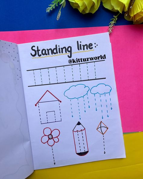 Pre writing practice notebook 📒 👉I am share with pre writing practice worksheet ideas 💡. Basic Patterns To Teach Your Kid Before Writing ABC Very useful & Mandatory patterns 👍 ❣️follow @kittu_zworld for more ideas 💡 #writing #earlywriting #earlywritingskills #prescholars #montessori #toddlers #toddler #homeschooling #preschooling #stagesofearlywriting #learning #priwritingstrokes #basicpatternofwriting #montessori #educationalvideos Journal For Preschoolers, Learning Notebook Preschool, Learning Journal Kindergarten, Notebook Activities For Preschoolers, Montessori Writing Activities, Toddler Notebook Activities, Look And Write Worksheet For Nursery, Preschool Journal Ideas, Montessori Worksheets