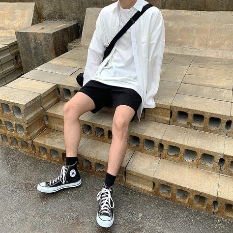 Japanese Men Summer Outfit, Asian Male Summer Outfits, Korean Fashion Men Summer, Fits For Guys, Korean Street Fashion Men, Trendy Boy Outfits, Korean Casual Outfits, Street Style Outfits Men, Men Stylish Dress