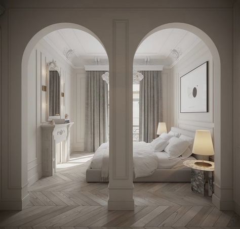 Arched Doorway, Airy Bedroom, Dream House Interior, Wood Flooring, Dream House Decor, My New Room, House Inspo, Dream Home Design, 인테리어 디자인