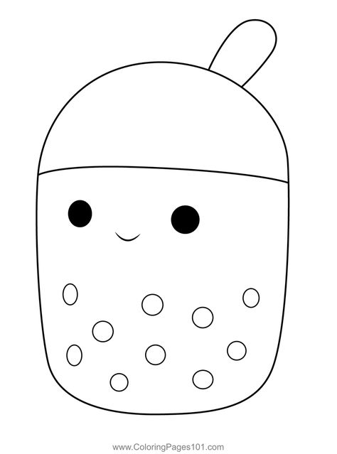 Bernise the Boba Tea Squishmallows Coloring Page Boba Coloring Page, Squishmallows Drawing, Squishmallows Coloring Pages, Squishmallow Coloring Pages, Colouring Pictures, Doll Template, Tea Crafts, Paper Doll Template, Needle Punch