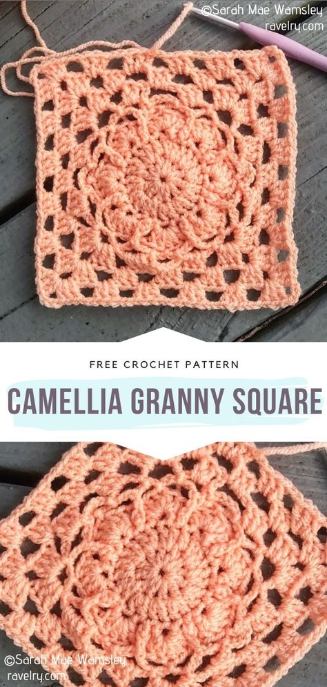 Fancy Granny Square Crochet Pattern, 2 Color Crochet Square, 6 Inch Granny Square Pattern, Farmhouse Granny Square Pattern Free, Lacey Granny Square Crochet Pattern, Granny Square Flower Pattern Free, Granny Square Afghan Pattern Free, 5 Inch Granny Square Crochet, Textured Granny Square Crochet