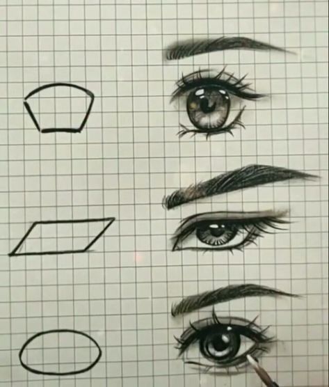 Sketching Eyes, Eye Pencil Sketch, Easy Eye Drawing, Basic Sketching, Pencil Drawings For Beginners, Eye Drawing Tutorials, Drawing Tutorials For Beginners, Eye Sketch, Animation Art Sketches