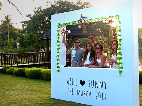 1460451359_Weddings_Wishtree_AshiSunny_101 Modern Wedding Theme, Photo Booth Design, Photo Booth Backdrop Wedding, Wedding Photo Booth Props, Booth Wedding, Desi Wedding Decor, Wedding Design Decoration, Wedding Photo Booth, Indian Wedding Photos