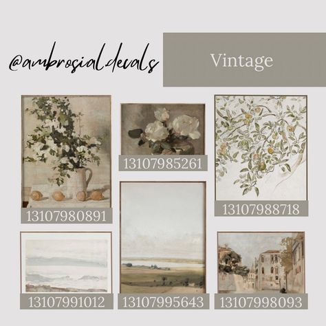 Linen Decals Bloxburg, Bloxburg Old Picture Codes, Bloxburg Sunset Decal Codes, Ambrosial Decals Bloxburg, Boo Burg Painting Codes, Berry Avenue Painting Codes Modern, Picture Frame Codes Bloxburg, Disqani Bloxburg Decals, Photos For Bloxburg Codes