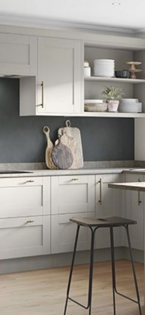 Benchmark Oxford Pebble Grey Benchmarx Kitchen Oxford Pebble Grey, Pebble Grey Kitchen, Dove Grey Kitchen, Benchmarx Kitchen, Light Grey Kitchen Cabinets, Light Grey Kitchens, Living Room And Kitchen Design, Pebble Color, Building Inspiration