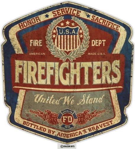 Reflective Decals, Fire Life, Patriotic Art, Fire Fighters, United We Stand, Garage Art, Fire Service, Fire Dept, Vintage Metal Signs