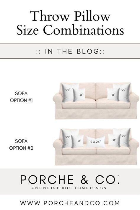 Unlock the secret to perfect throw pillow pairings with our comprehensive guide. From sofa sizes to seasonal switches, we've got you covered. Learn how to arrange sofa pillows like a pro and create beautiful couch pillow arrangements effortlessly. Visit our blog for our throw pillow guide. Lots Of Pillows On Couch, Throw Pillow Guide, Sofa Cushions Arrangement, Pillow Pairings, Pillow Guide, Couch Pillow Arrangement, Throw Pillow Arrangement, Pillow Size Guide, Pillow Combinations